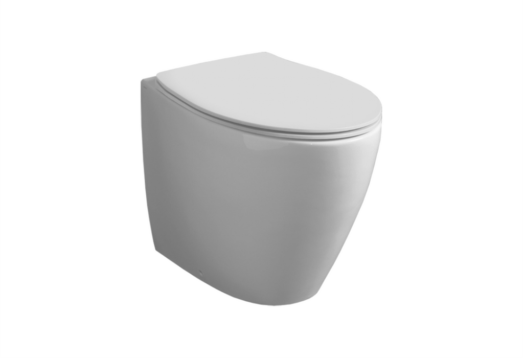 Vaso filomuro bianco con sedile serie LFT Simas (WC+Sedile)