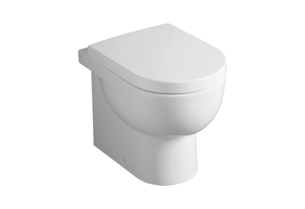 Vaso filomuro bianco con sedile serie E-Line Simas (WC+sedile)
