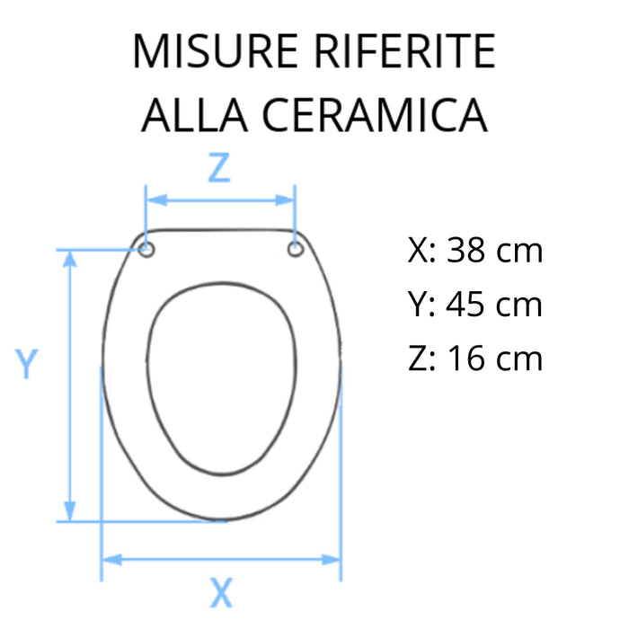 Sedile wc come originale Weg Disegno Ceramica termoindurente bianco