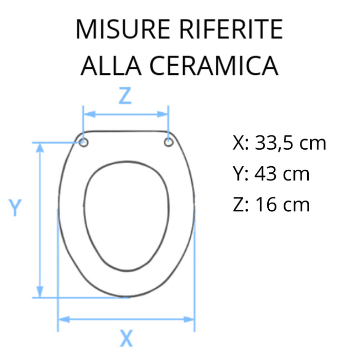 Sedile wc dedicato Medina Falerii termoindurente bianco