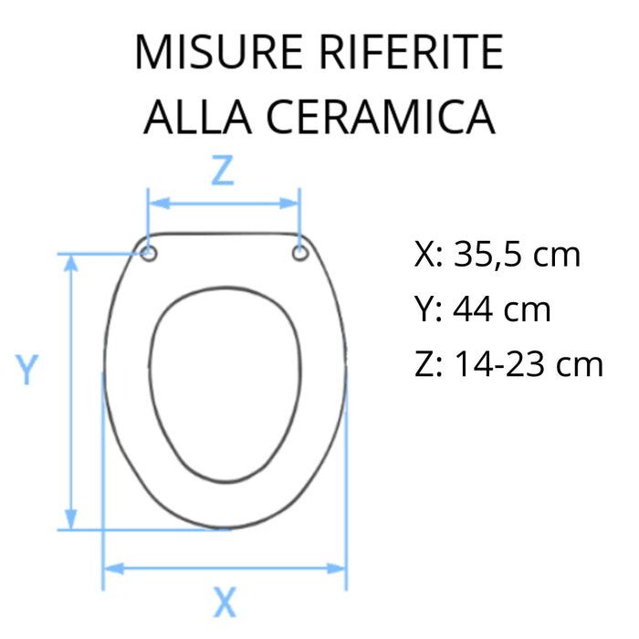 Sedile wc dedicato Sfera 52/54 Catalano termoindurente bianco con cerniere rallentate