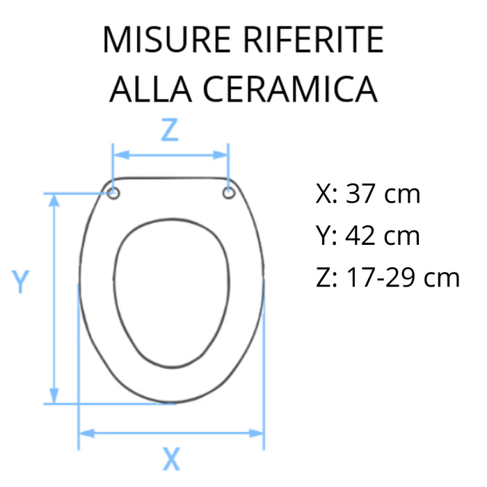 Sedile wc dedicato Axa One Axa termoindurente bianco con cerniere rallentate