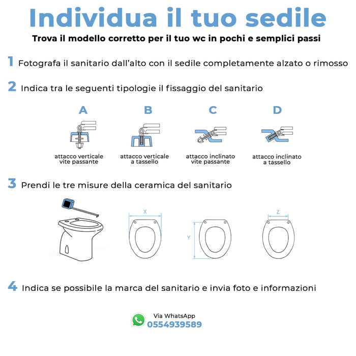 Sedile wc come originale Ten Art Ceram termoindurente bianco con cerniere rallentate