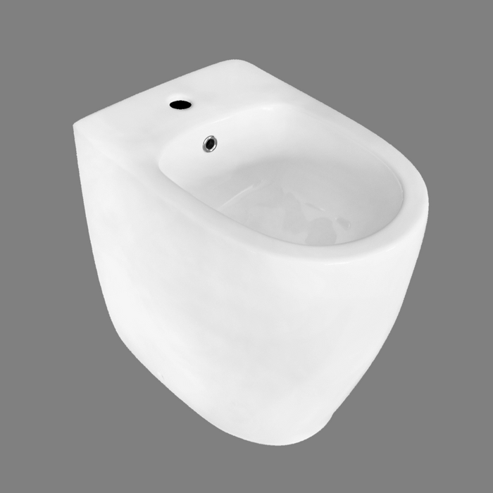 Set sanitari filomuro senza brida altezza 50 bianco modello Comfort composto da WC+Bidet+Sedile rallentato