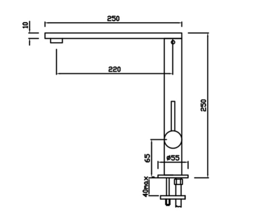 Miscelatore per lavello con canna alta Mini J