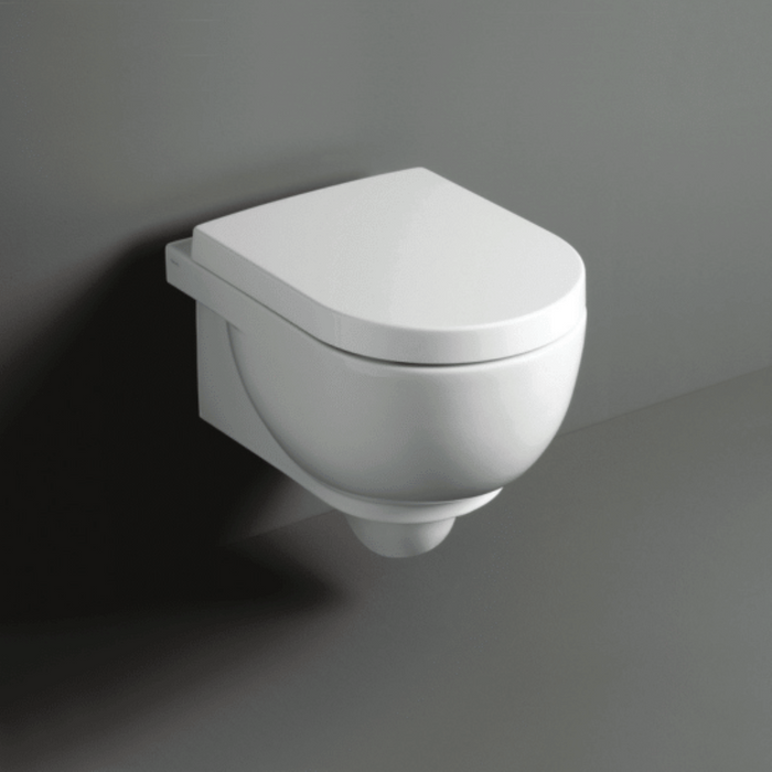 Set sanitari sospesi bianco E-Line Simas composto da WC+Bidet+Sedile