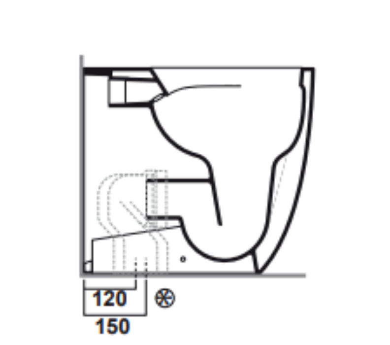Curva tecnica per scarico a pavimento regolabile da 12 a 15 cm CT02 Simas