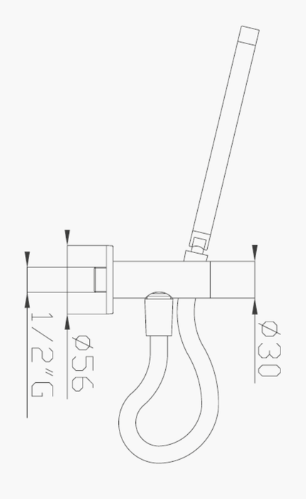 Presa d'acqua cromo con doccetta in ABS e flessibile cromotech cod.186-C8