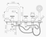 Batteria bordo vasca a 5 fori cromato serie OT58