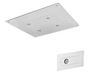 Soffione doccia inox a soffitto con cromoterapia 400x400mm a 1 getto cod.333-00