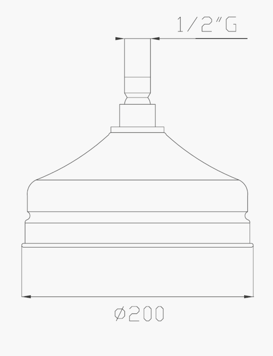 Soffione doccia coloniale in ottone cromato con anticalcare diametro 200mm cod.364
