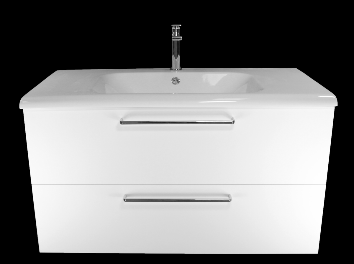 Composizione bagno sospesa 1 cassetto, lavabo da 81cm colore bianco