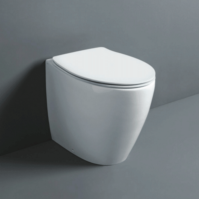 Vaso filomuro bianco con sedile serie LFT Simas (WC+Sedile)