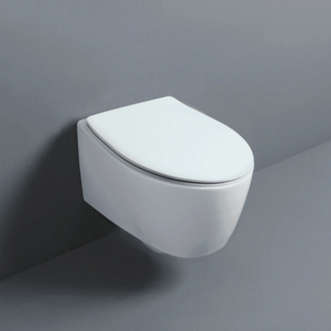 Vaso sospeso bianco con sedile rallentato serie LFT Simas (WC+Sedile s