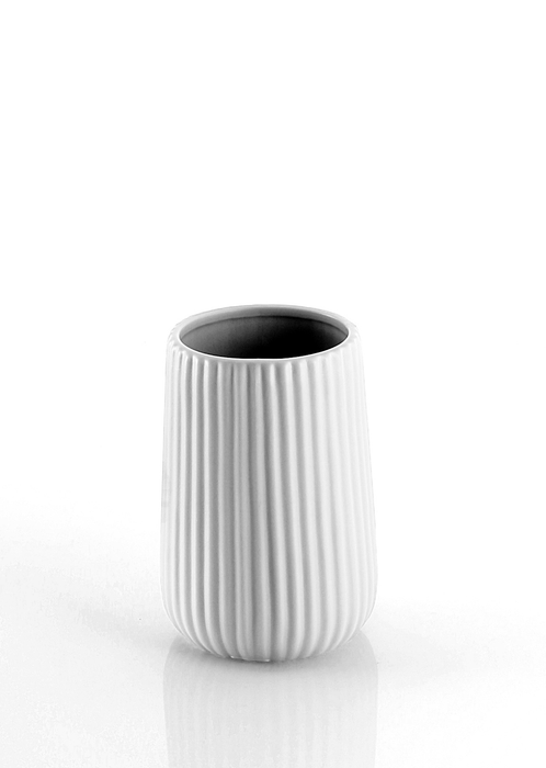 Portaspazzolini da appoggio in ceramica serie Marika bianco