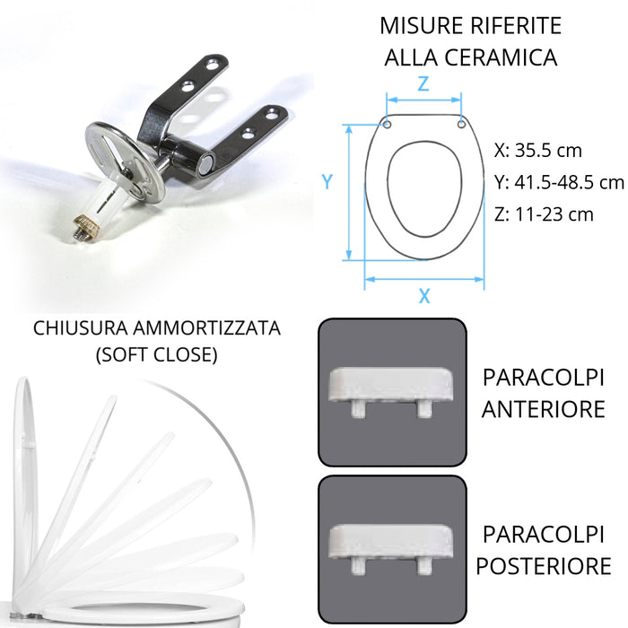 Sedile copriwater in resina poliestere colata bianco lucido con cerniere rallentate dedicato per vaso modello Washpoint marca Ideal Standard - img2