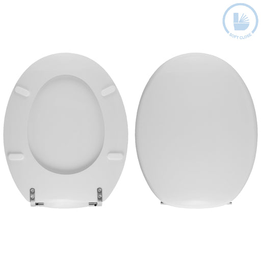 Sedile copriwater in resina poliestere colata bianco lucido con cerniere rallentate dedicato per vaso modello Friuli marca Ideal Standard - img1