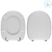 Sedile copriwater in resina poliestere colata bianco lucido con cerniere rallentate dedicato per vaso modello Connect marca Ideal Standard - img1