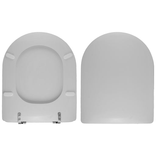 Sedile copriwater in resina poliestere colata bianco lucido dedicato per vaso modello New Flush Eco marca Catalano - img1