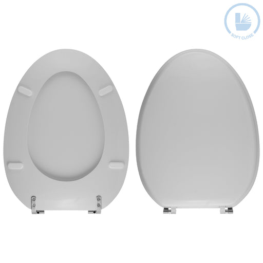 Sedile copriwater in resina poliestere colata bianco lucido con cerniere rallentate dedicato per vaso modello Monvas marca Ideal Standard - img1