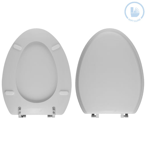 Sedile copriwater in resina poliestere colata bianco lucido con cerniere rallentate dedicato per vaso modello Varazze marca Ideal Standard - img1