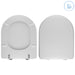 Sedile copriwater in resina poliestere colata bianco lucido con cerniere rallentate dedicato per vaso modello Washpoint marca Ideal Standard - img1